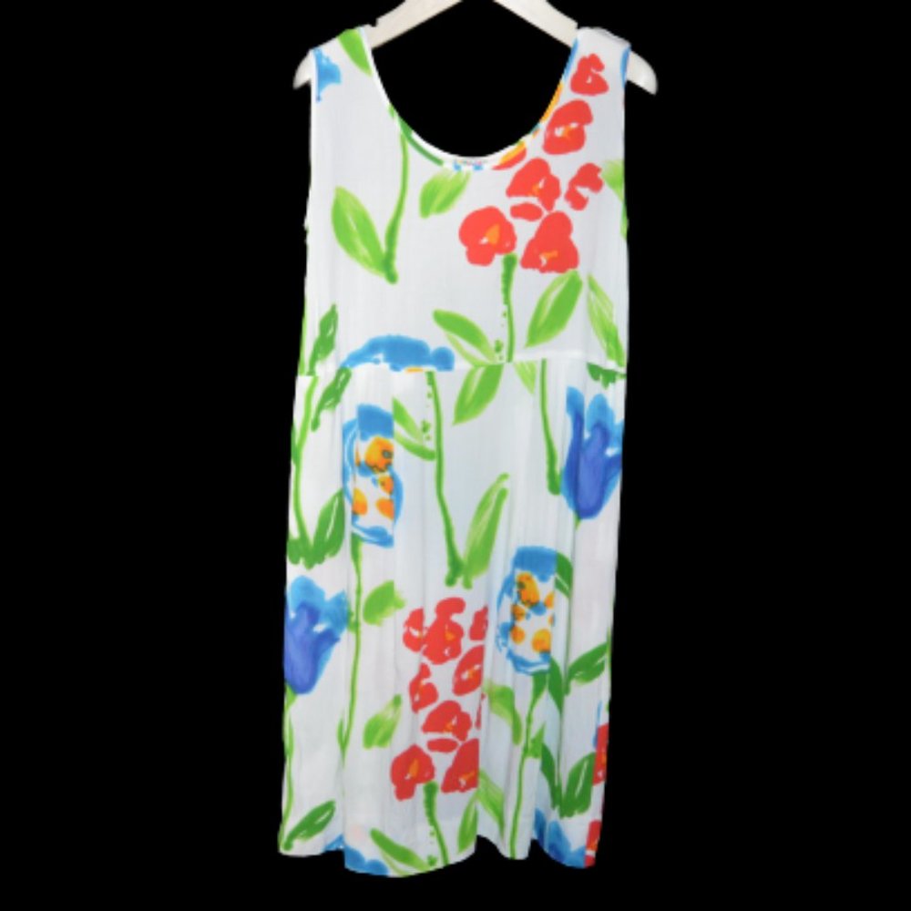 Vintage 90s Rayon Jams World Sleeveless Dress
